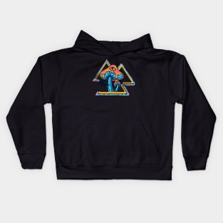 Psychedelic mushroom mountain climb Kids Hoodie